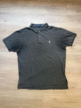 Ralph Lauren Men's Heather Charcoal Polo with Embroidered Pony